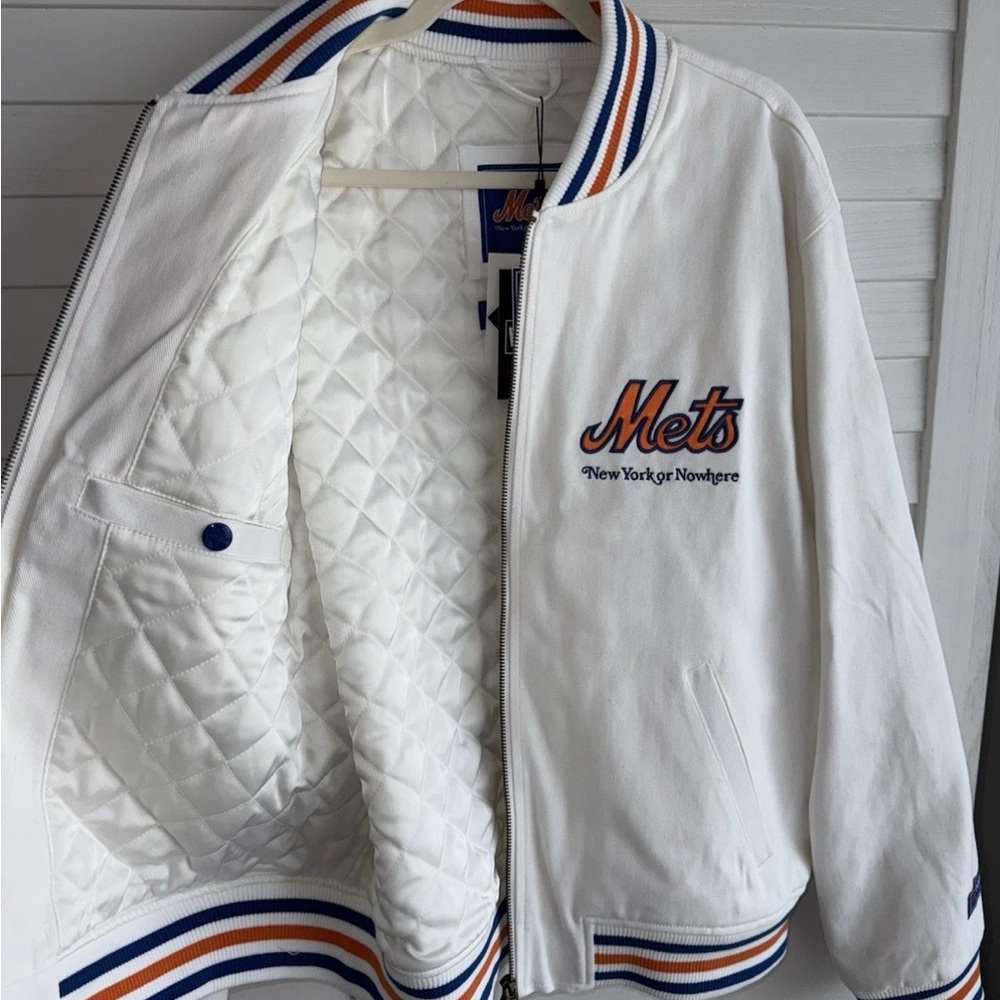New Era White Mets Varsity Jacket - Picture 7 of 8